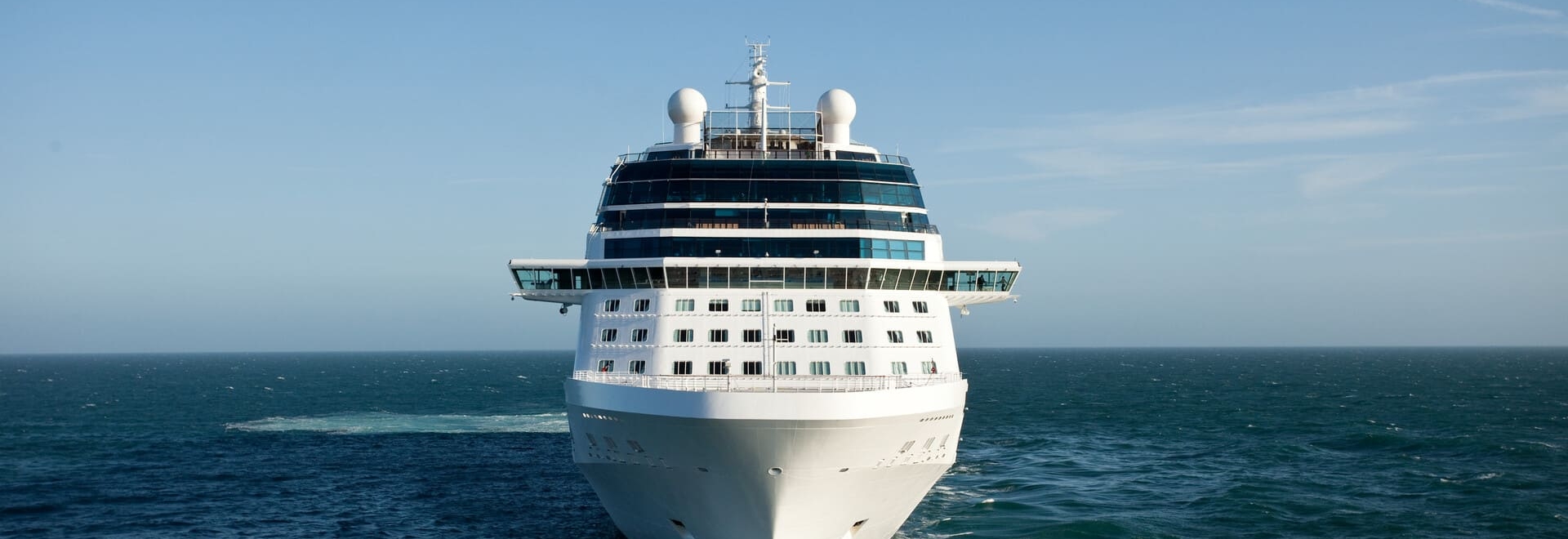 Straight on view of the Celebrity Equinox